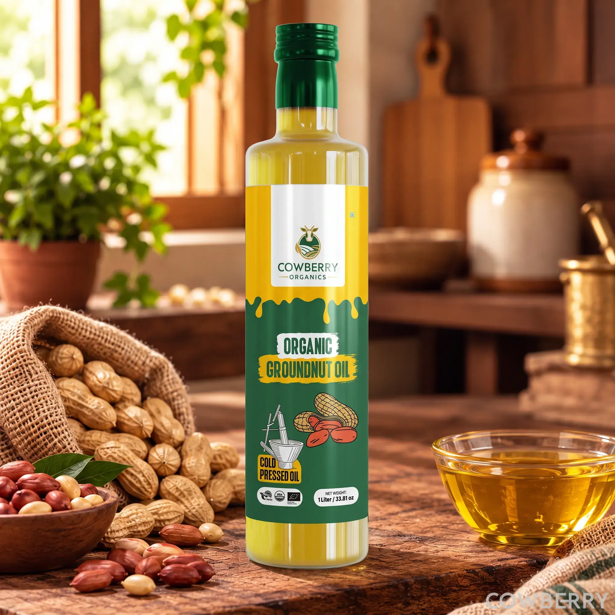 Organic Cold Pressed Groundnut Oil