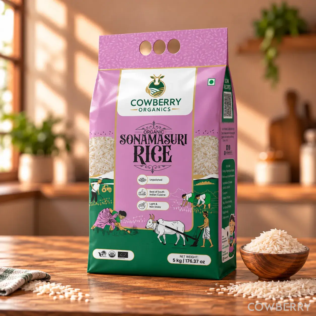 Organic Sonamasuri Rice