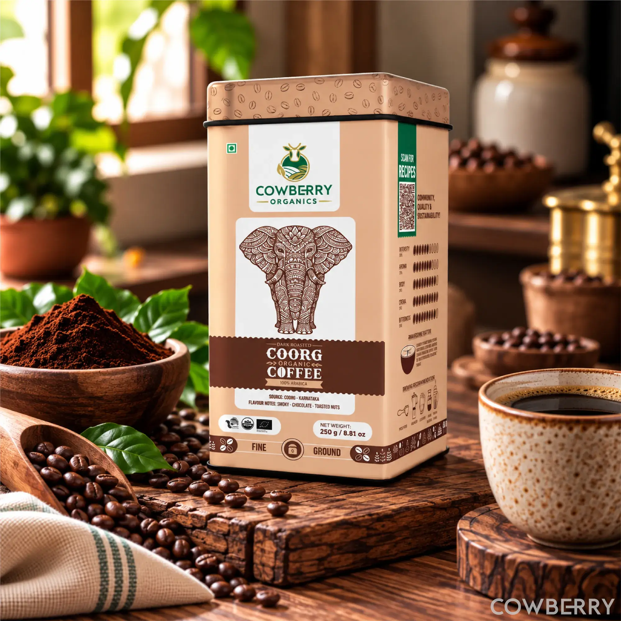 Organic Coffee Powder | 100% Arabica | Dark Roast
