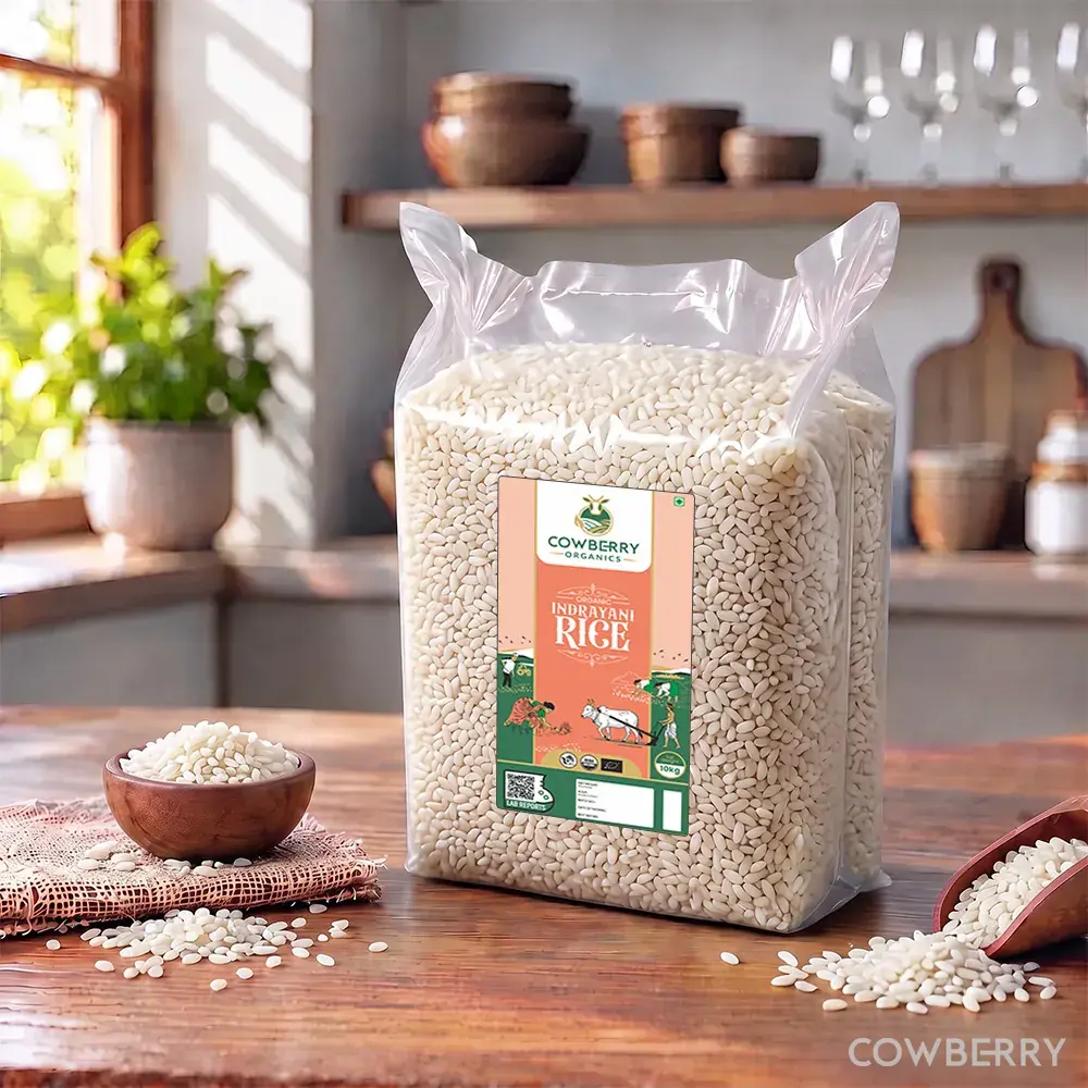 Organic Indrayani Rice – front of pack