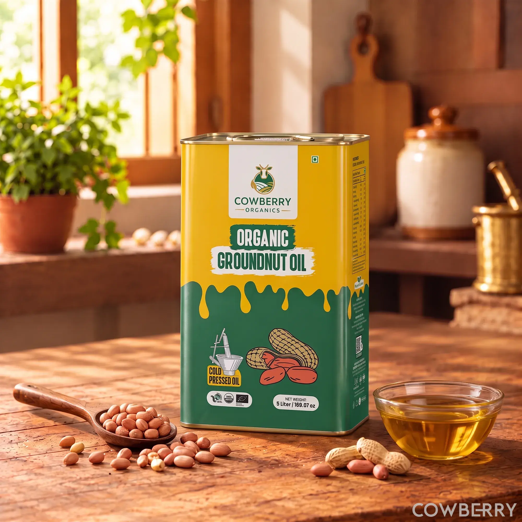 Organic Cold Pressed Groundnut Oil