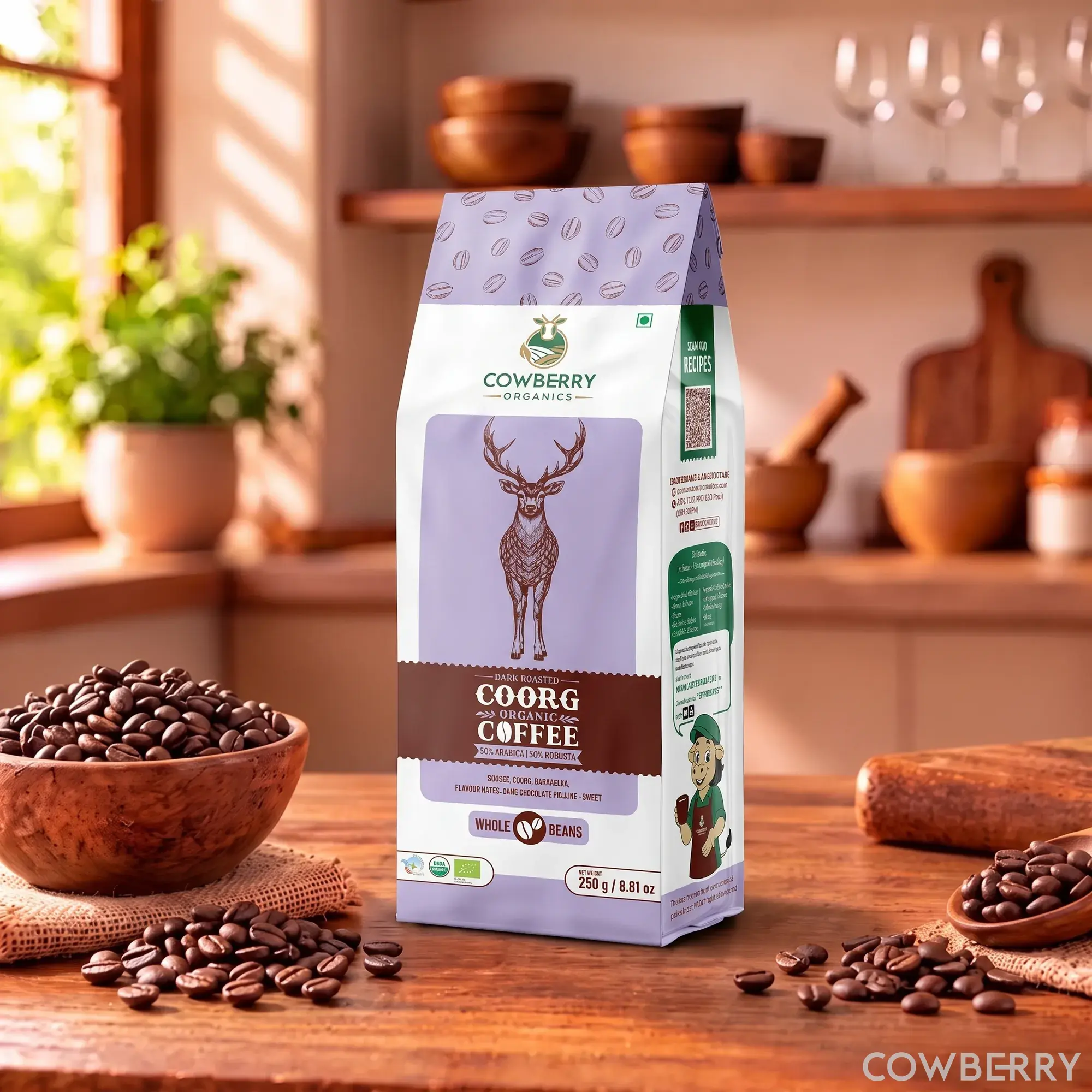 Organic Coffee Beans | 50% Arabica, 50% Robusta | Dark Roast