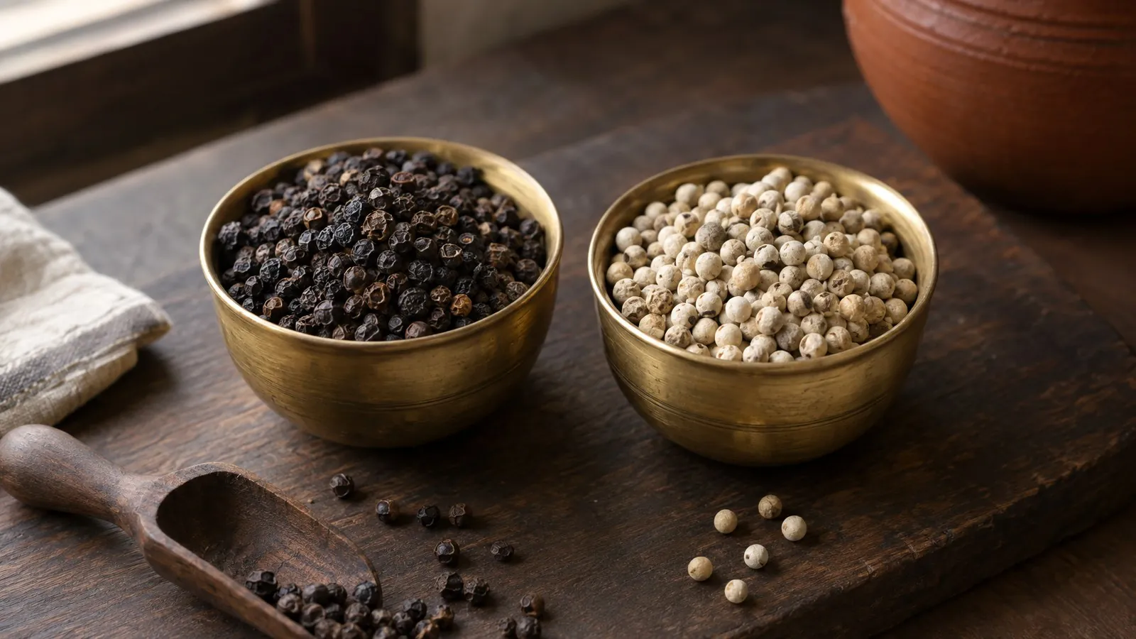 Black pepper vs white pepper: taste, uses and which to choose