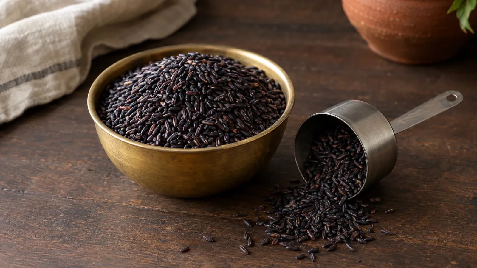 Black rice nutrition per 100g: calories, protein, fibre and GI