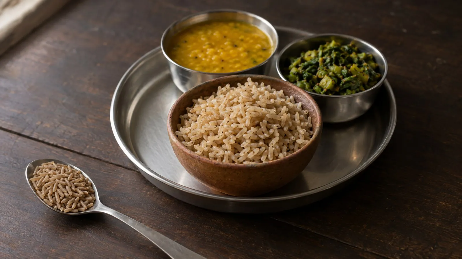Brown rice calories, protein and fibre per 100g