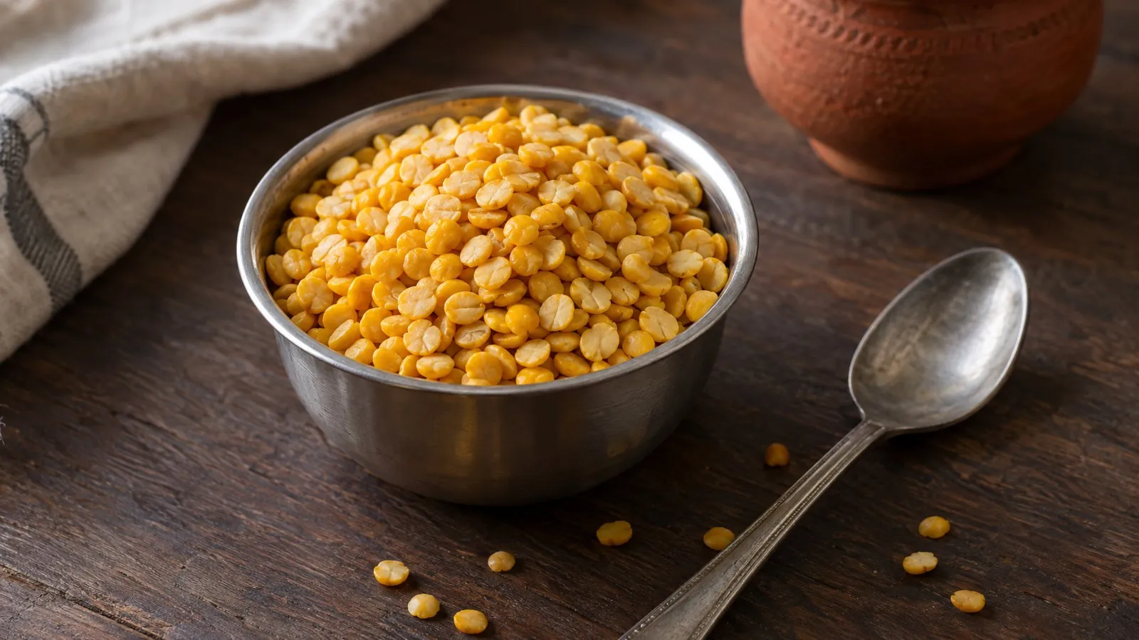 Chana dal protein per 100 g, calories, fibre and GI (bengal gram)
