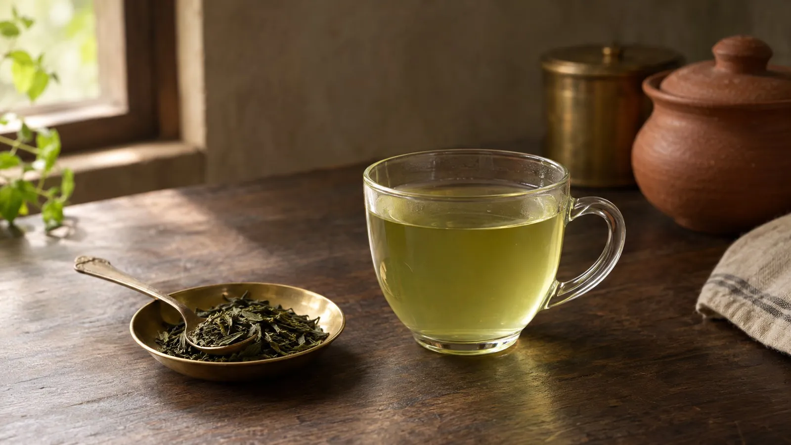 Green tea calories per 100g: nutrition, protein and GI
