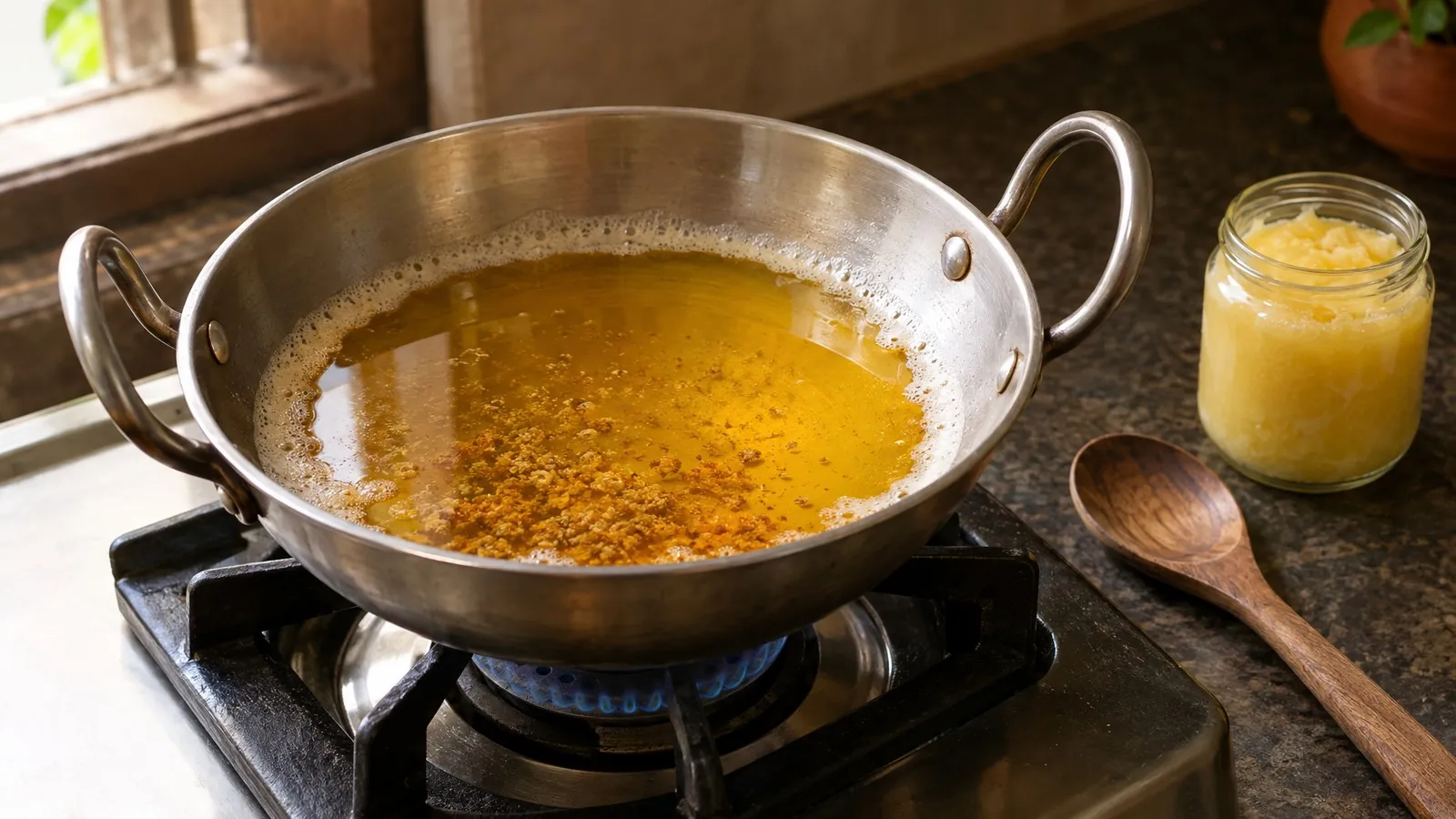 How to make desi ghee from butter: melt, simmer and strain