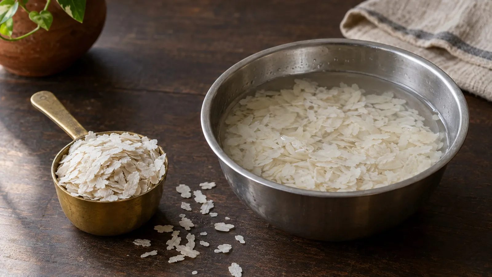 Soaking poha overnight: how long to soak, water ratio and fixes