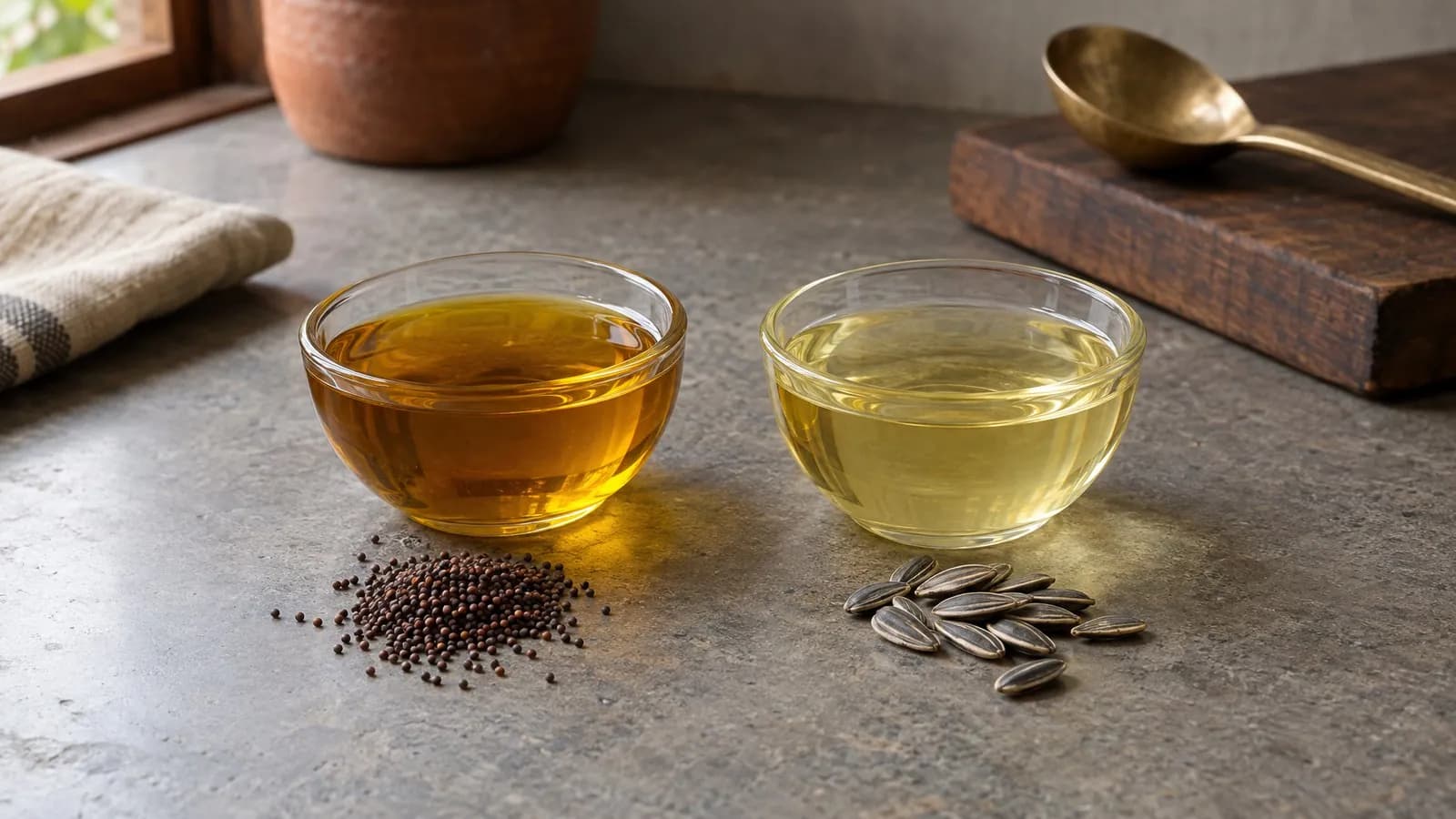 Mustard oil vs sunflower oil: fats, taste and which is better for you