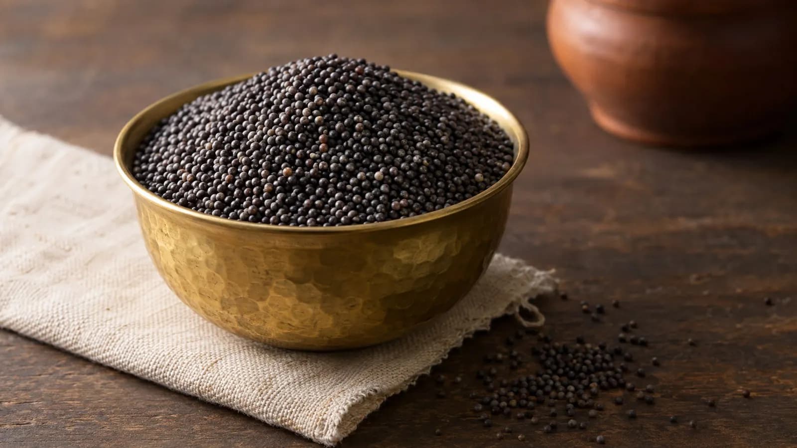 Mustard seeds in English, Hindi and Indian languages (rai)