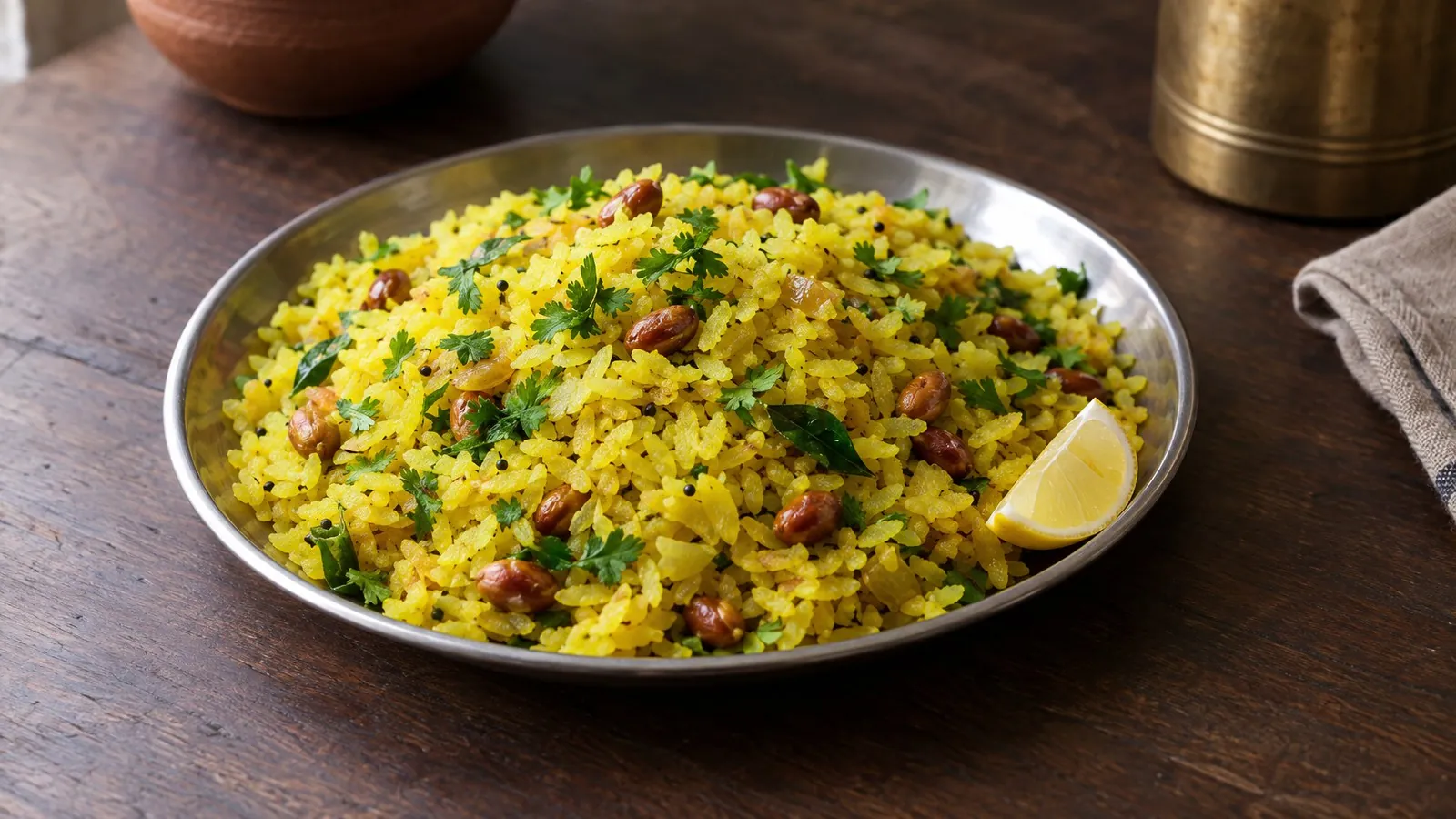 Poha calories: per 100 g, per plate and per bowl (with full nutrition)