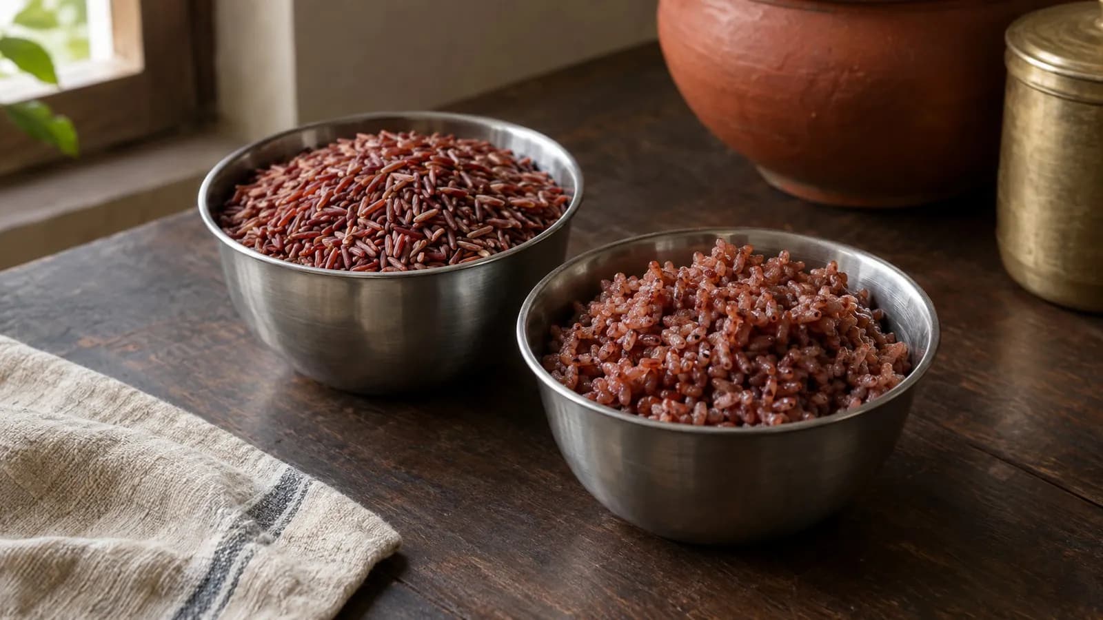 Red rice nutrition per 100g: calories, protein, fibre and GI