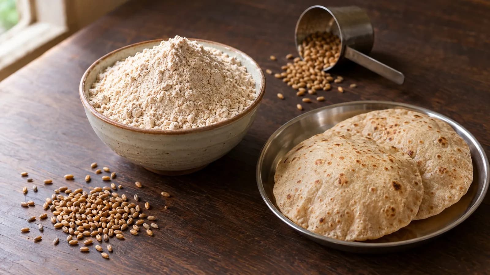 Is sharbati atta good for weight loss? Calories and fibre