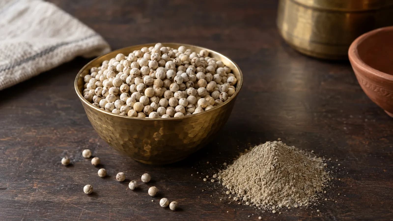 Safed mirch in English, Hindi and Indian languages (white pepper)