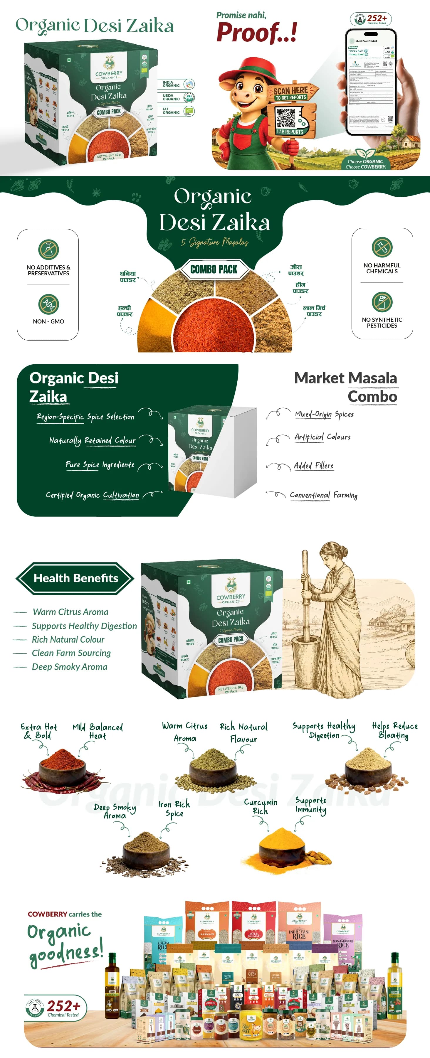 Desi Zaika Powder (Coriander + Red Chilli + Turmeric + Cumin + Hing) banner
