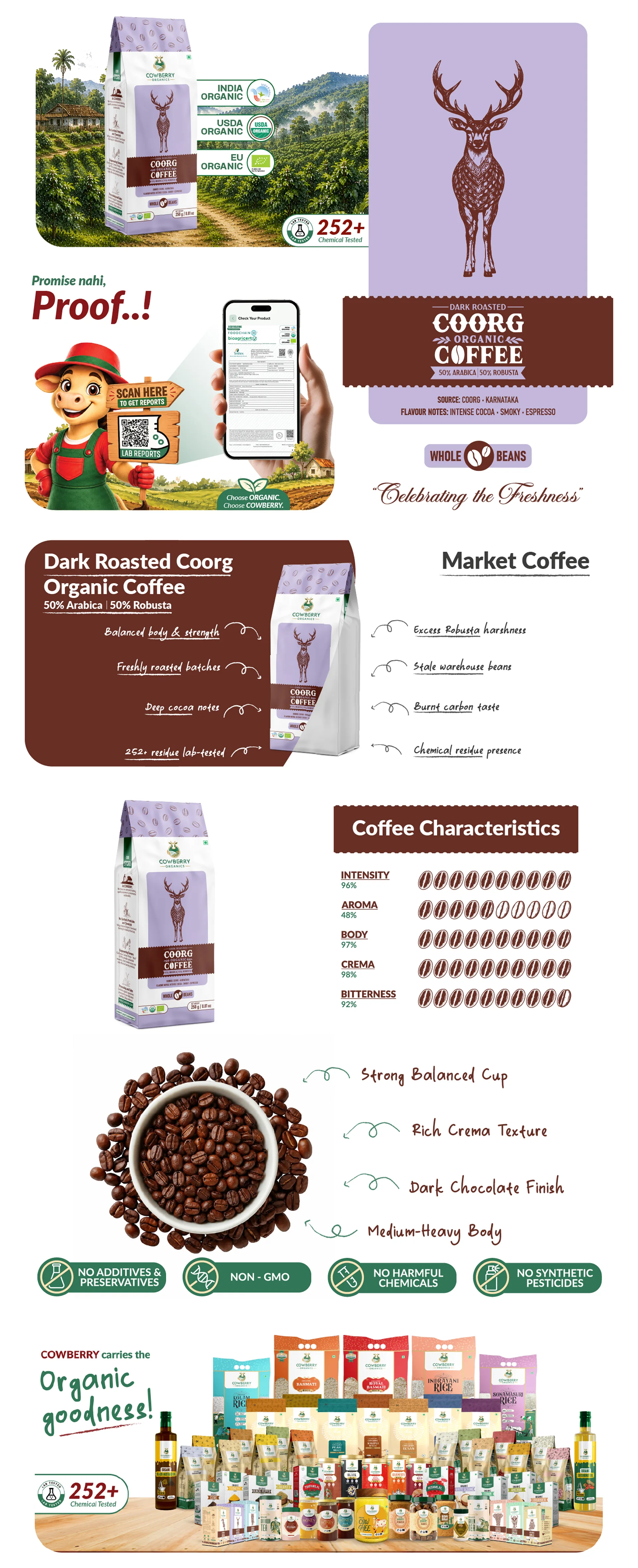 Organic Coffee Beans | 50% Arabica, 50% Robusta | Dark Roast banner