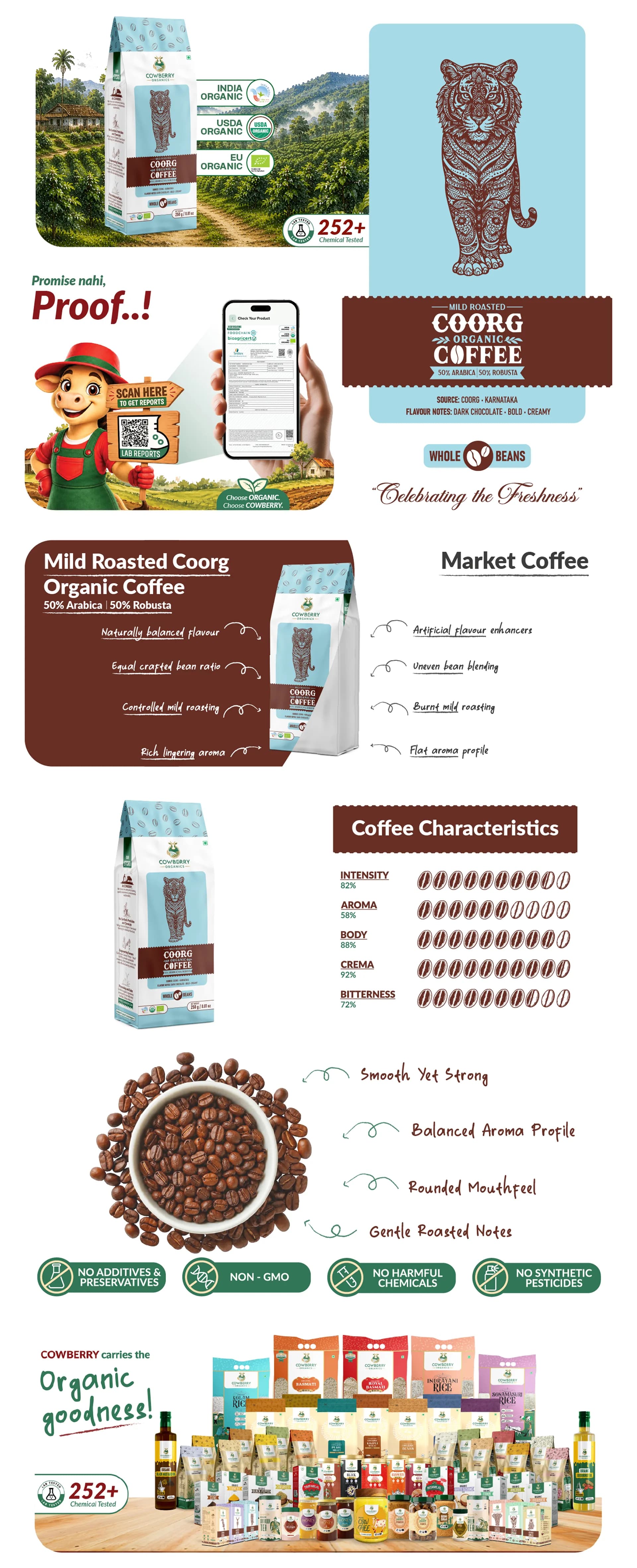 Organic Coffee Beans | 50% Arabica, 50% Robusta | Mild Roast banner