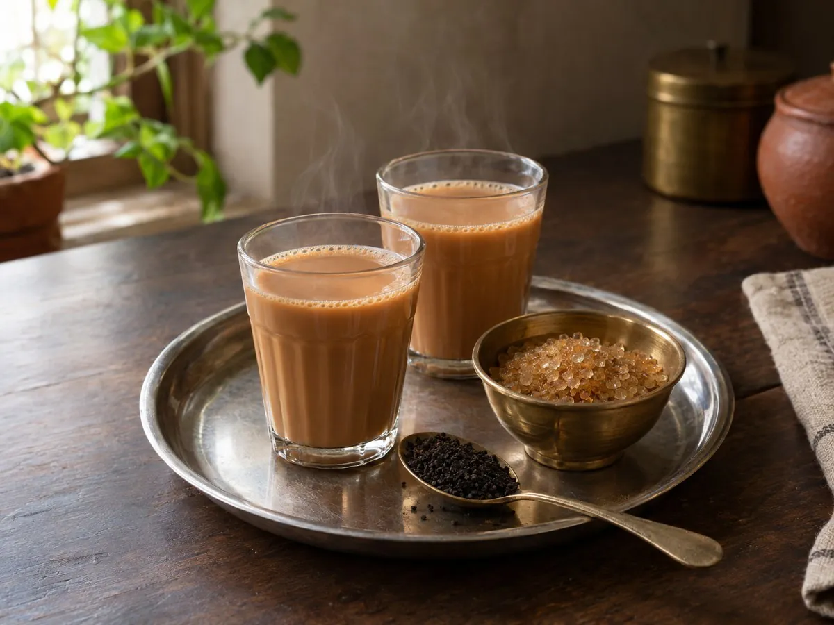Brown sugar tea (chai with demerara sugar)
