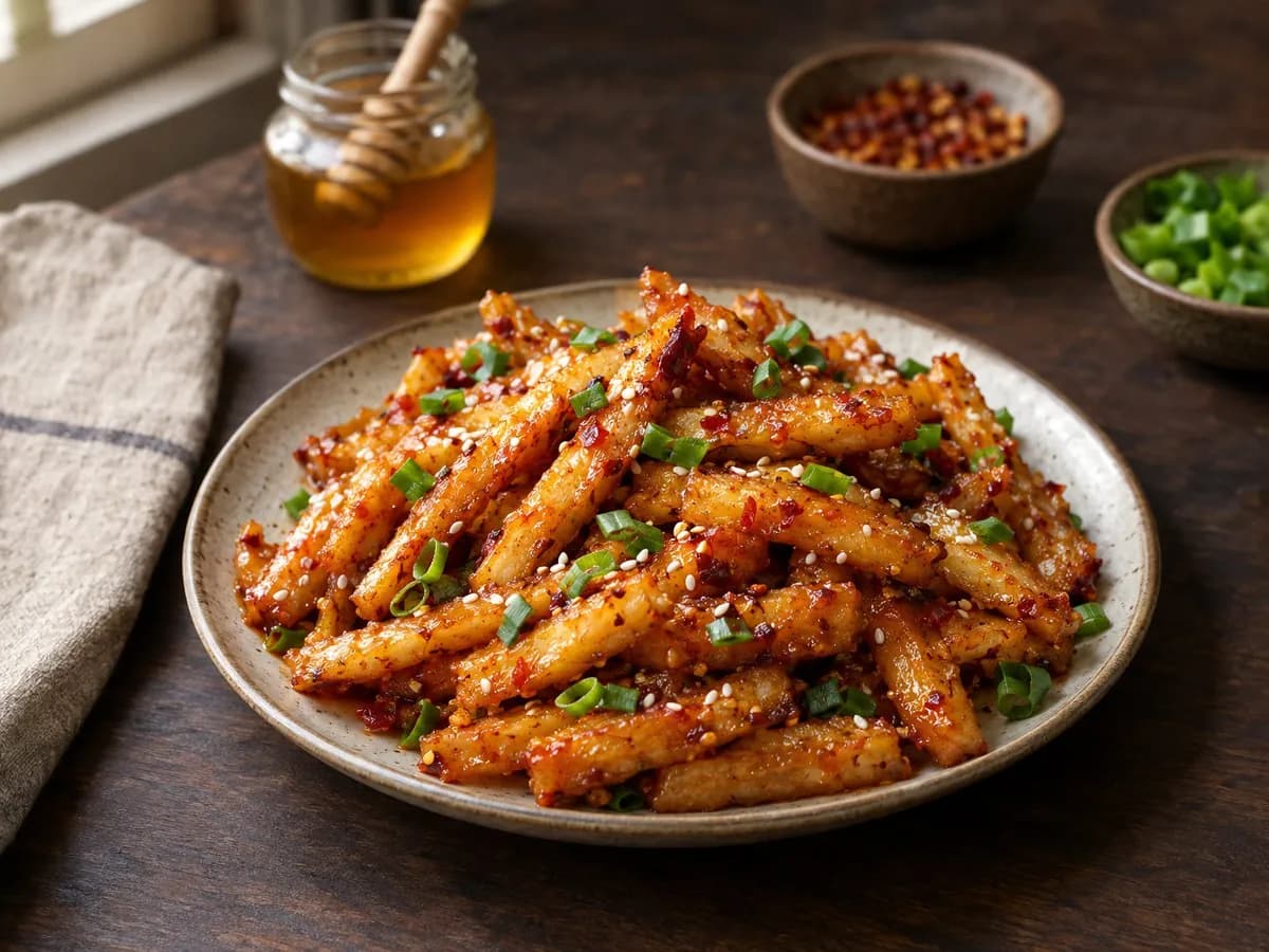 Honey chilli potato