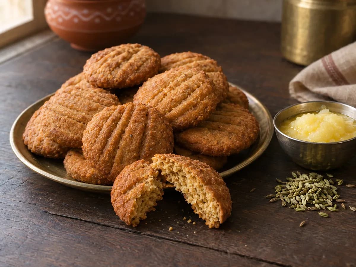 Thekua with jaggery